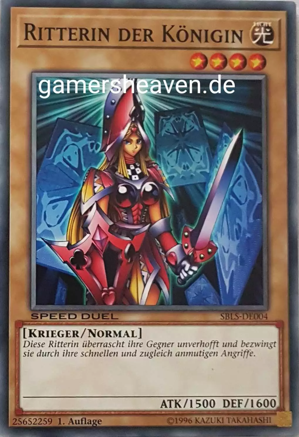 Ritterin der Königin SBLS-DE004 ist in Common Yu-Gi-Oh Karte aus Speed Duel Arena of Lost Souls 1. Auflage