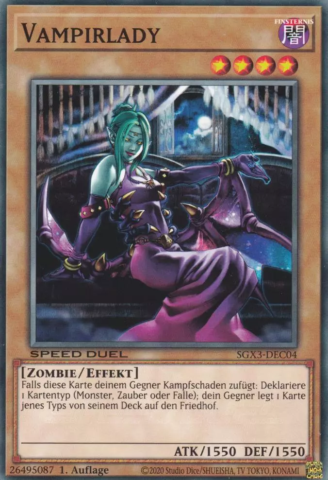 sgx3-dec04-vampirlady-common-speed-duel-gx-duelists-of-shadows Vampirlady SGX3-DEC04 ist in Common Yu-Gi-Oh Karte aus Speed Duel GX: Duelists of Shadows 1.Auflage