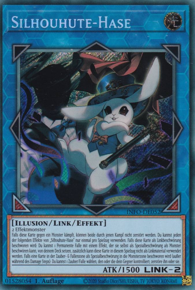 Silhouhute-Hase INFO-DE052 ist in Secret Rare Yu-Gi-Oh Karte aus The Infinite Forbidden 1.Auflage