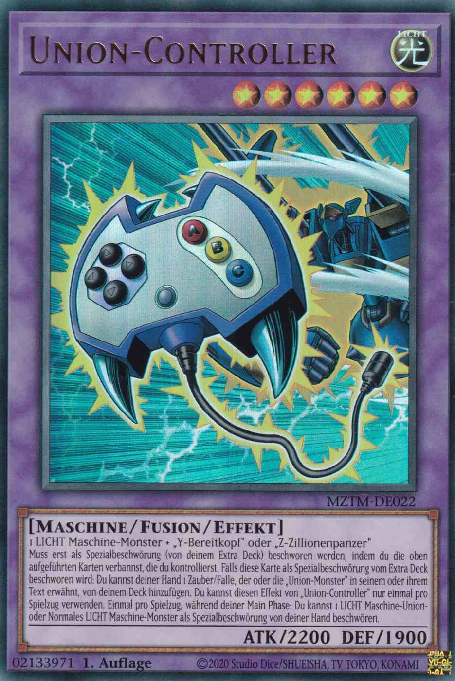 Union-Controller MZTM-DE022 ist in Ultra Rare Yu-Gi-Oh Karte aus Maze of the Master 1.Auflage