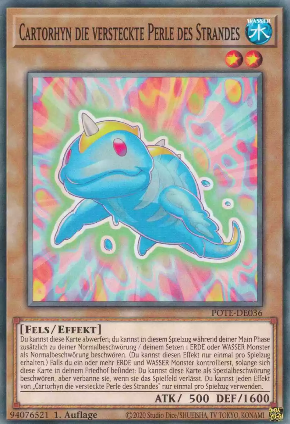 Cartorhyn die versteckte Perle des Strandes POTE-DE036 ist in Common Yu-Gi-Oh Karte aus Power of the Elements 1.Auflage