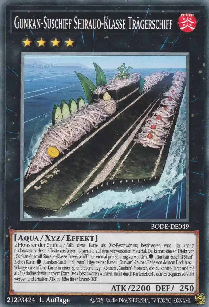 Gunkan-Suschiff Shirauo-Klasse Trägerschiff BODE-DE049 ist in Common Yu-Gi-Oh Karte aus Burst of Destiny 1.Auflage