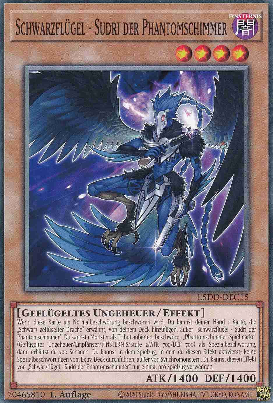 Schwarzflügel - Sudri der Phantomschimmer L5DD-DEC15 ist in Common Yu-Gi-Oh Karte aus Legendary 5D’s Decks 1.Auflage
