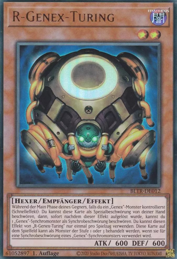 R-Genex-Turing BLTR-DE012 ist in Ultra Rare Yu-Gi-Oh Karte aus Battles of Legend Terminal Revenge 1.Auflage