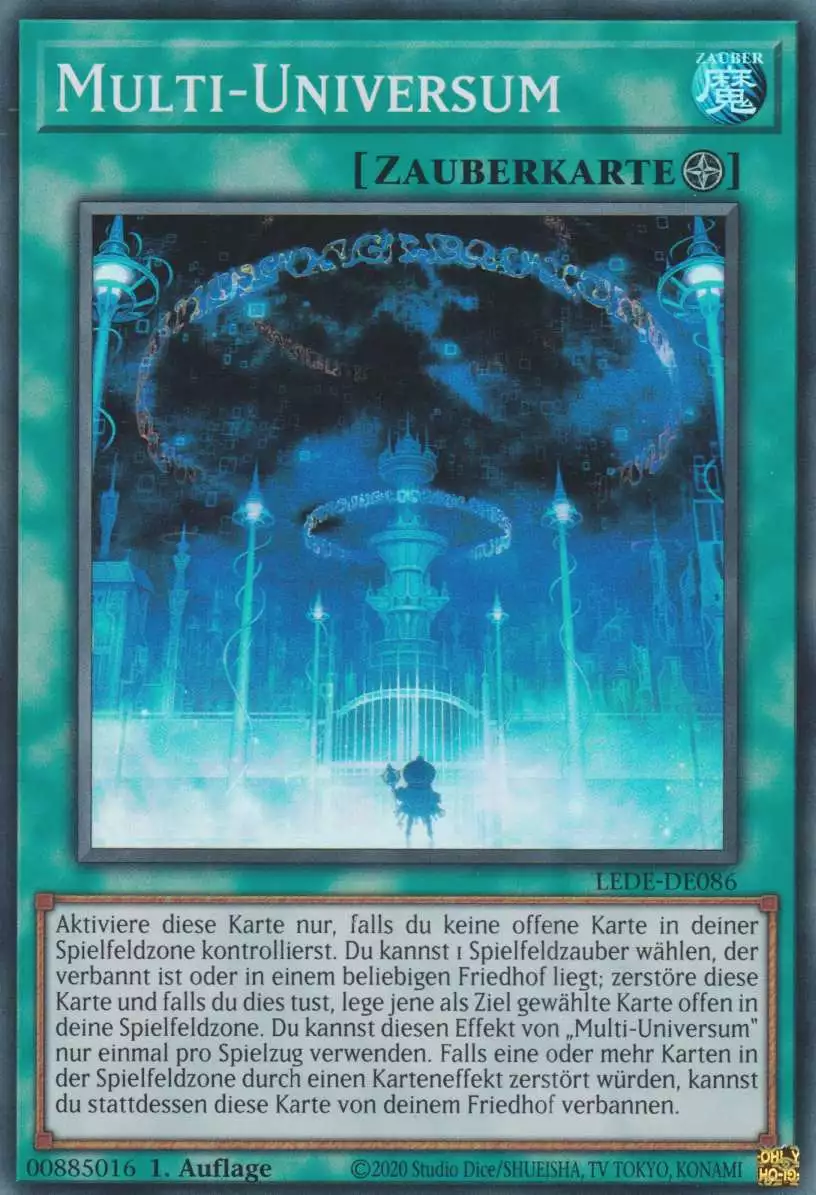 Multi-Universum LEDE-DE086 ist in Super Rare Yu-Gi-Oh Karte aus Legacy Of Destruction 1.Auflage
