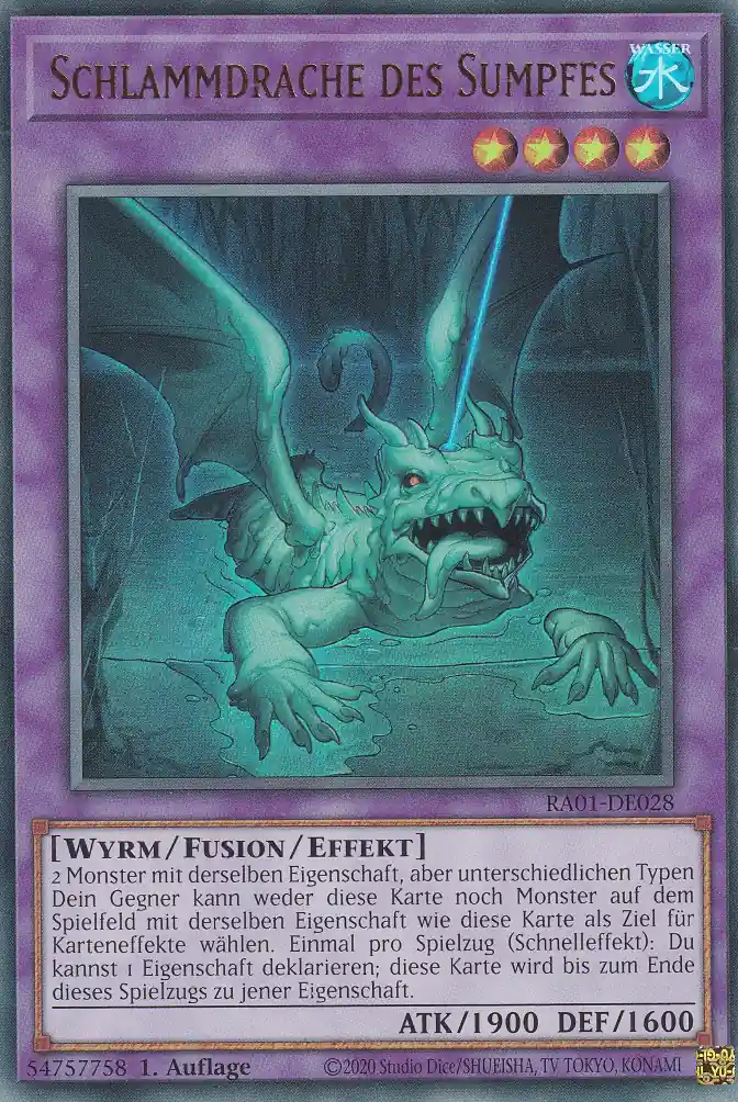 ra01-de028-ur-schlammdrache-des-sumpfes-ultra-rare-25th-anniversary-rarity-collection Schlammdrache des Sumpfes RA01-DE028 ist in Ultra Rare Yu-Gi-Oh Karte aus 25th Anniversary Rarity Collection 1.Auflage