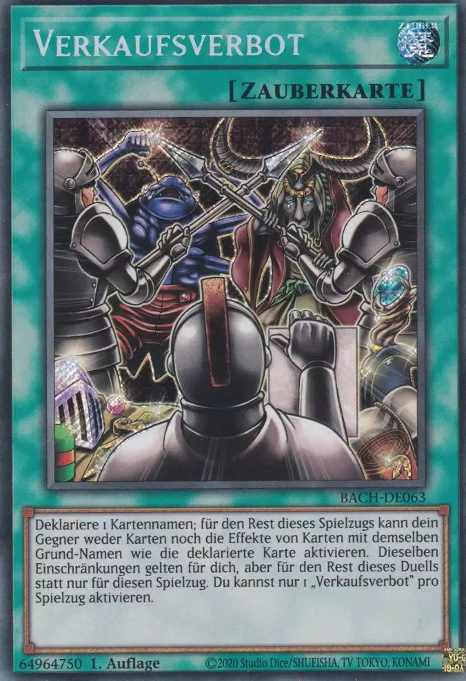 Verkaufsverbot BACH-DE063 ist in Secret Rare Yu-Gi-Oh Karte aus Battle of Chaos 1.Auflage