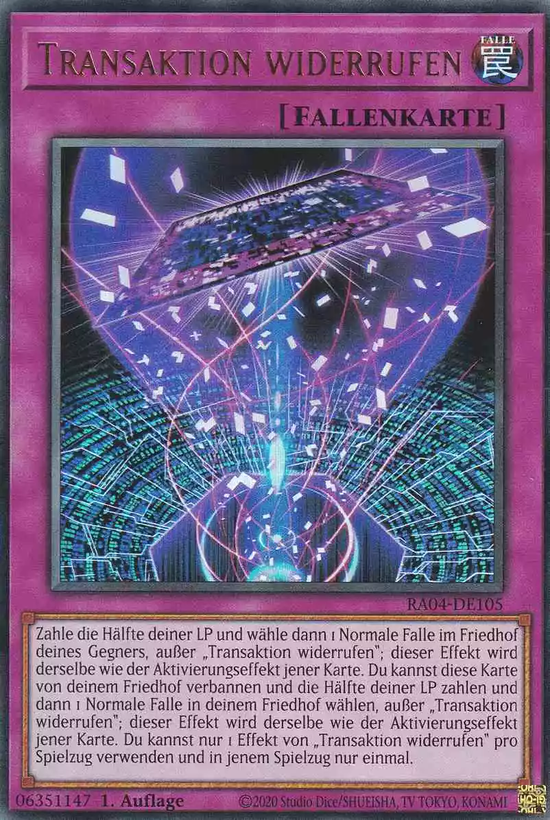 Transaktion widerrufen RA04-DE105 ist in Ultra Rare Yu-Gi-Oh Karte aus Quarter Century Stampede 1.Auflage