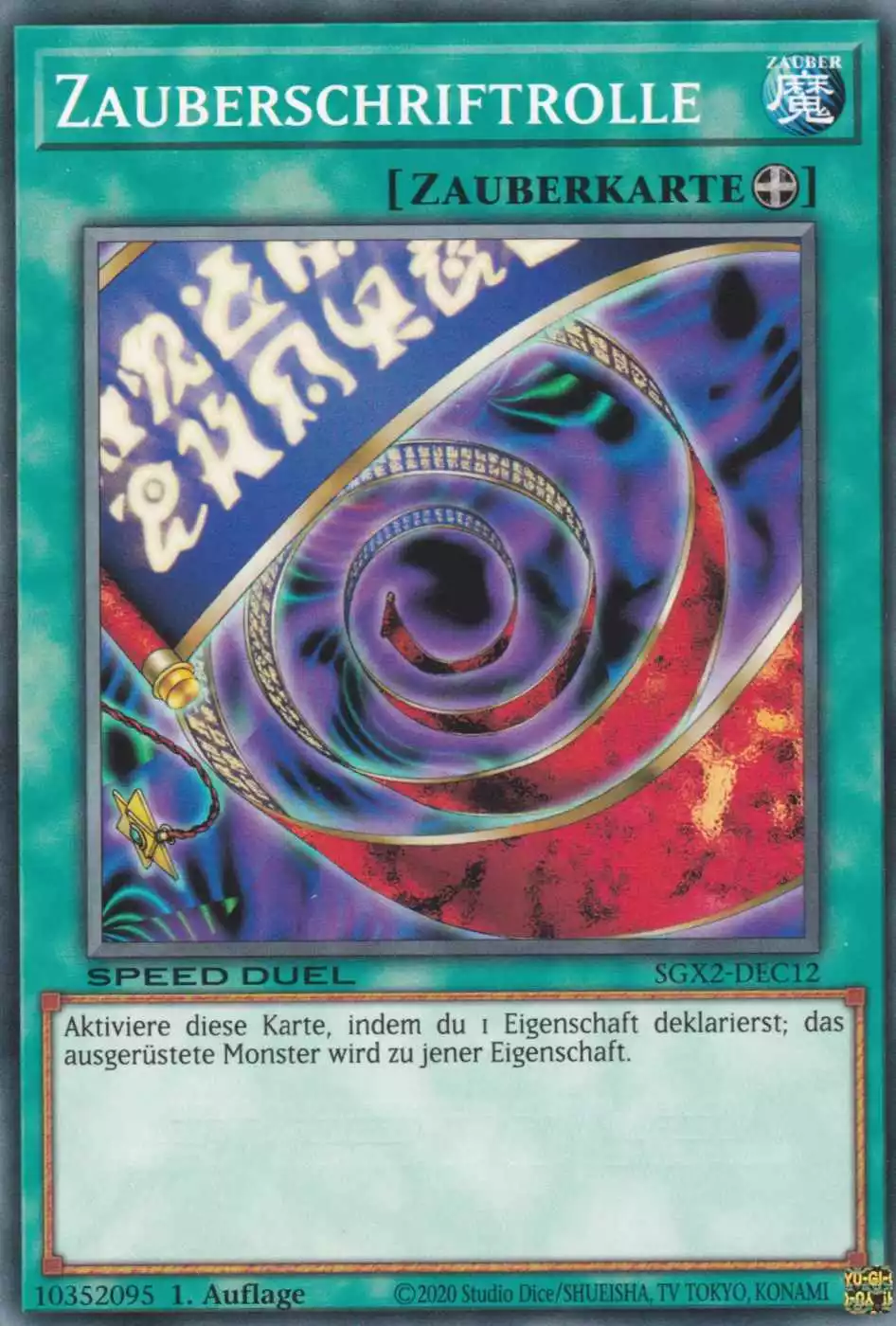 Zauberschriftrolle SGX2-DEC12 ist in Common Yu-Gi-Oh Karte aus Speed Duel GX: Midterm Paradox 1.Auflage