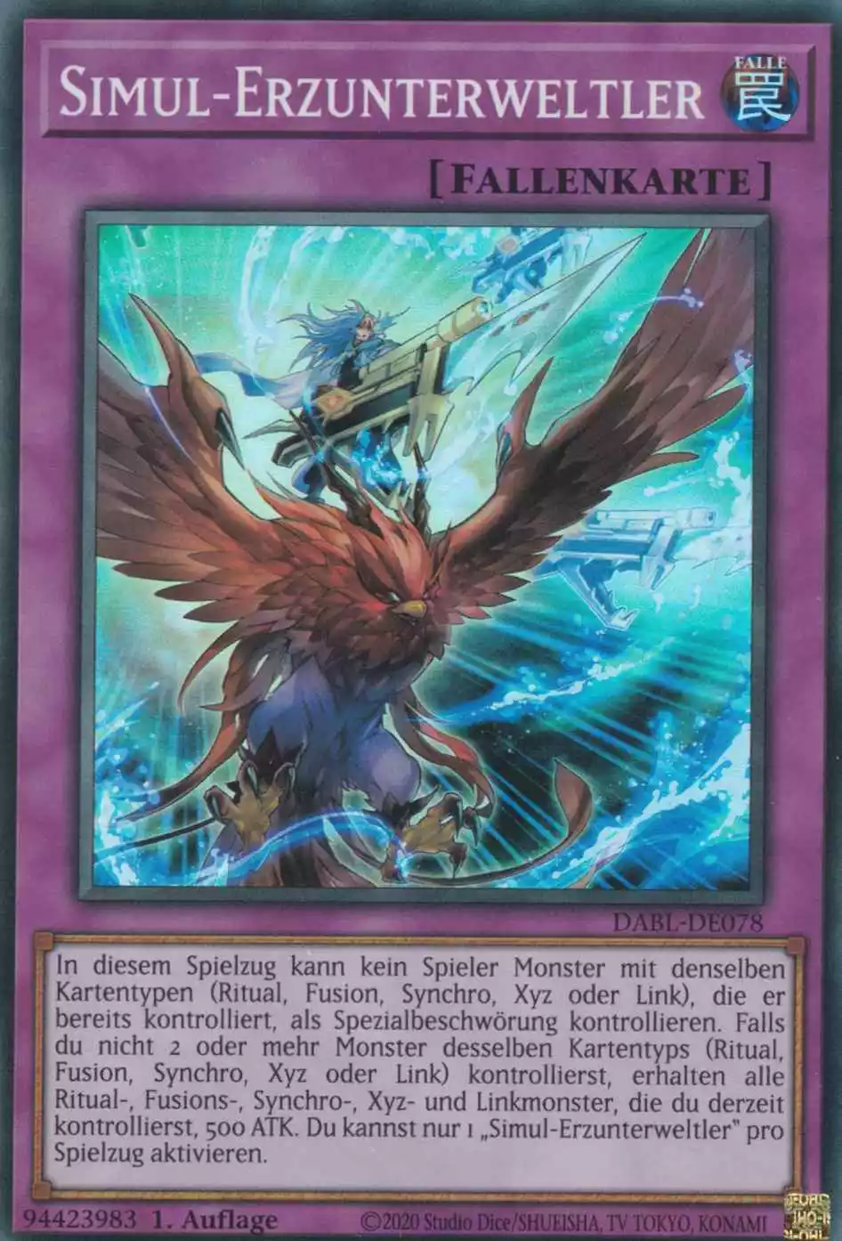 Simul-Erzunterweltler DABL-DE078 ist in Super Rare Yu-Gi-Oh Karte aus Darkwing Blast 1.Auflage