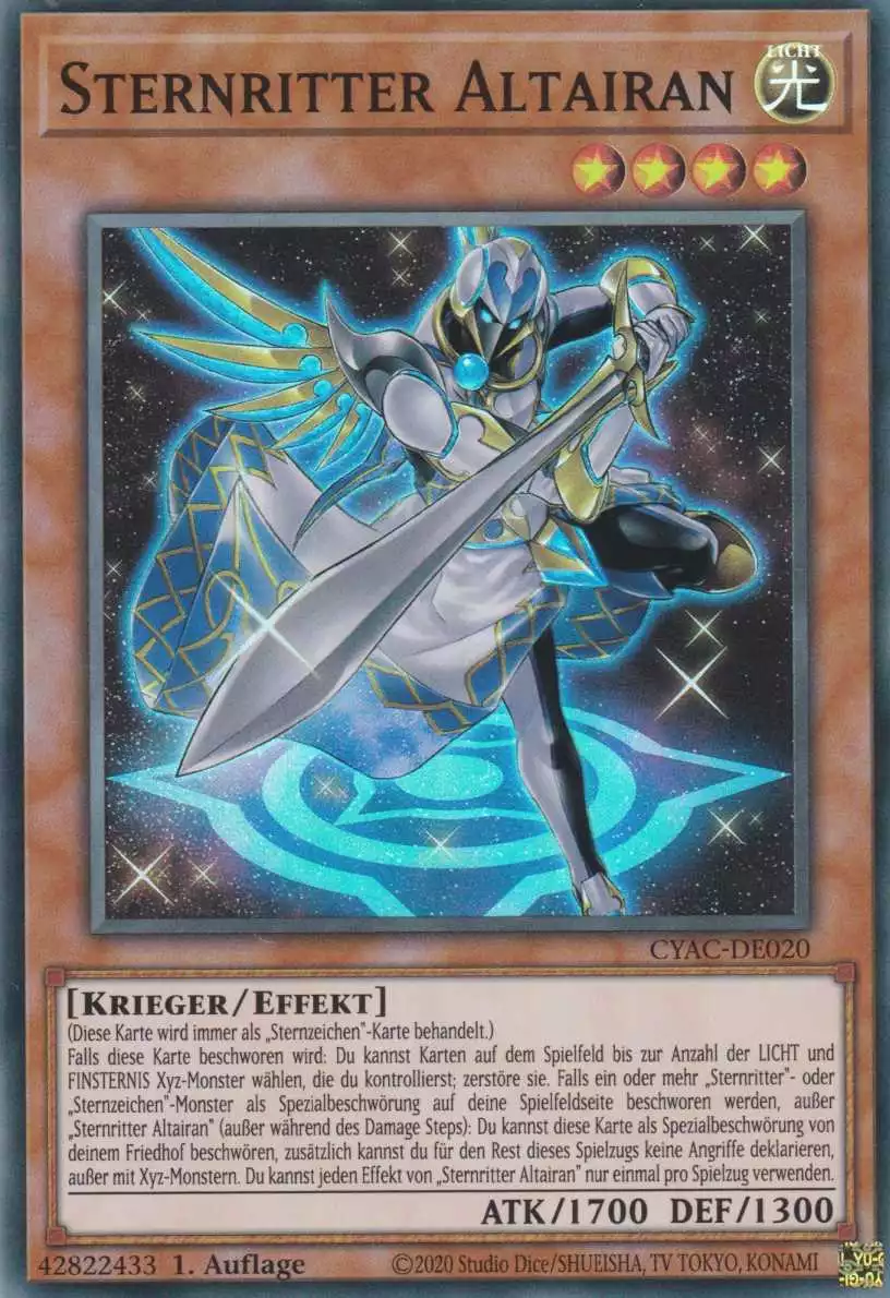 Sternritter Altairan CYAC-DE020 ist in Super Rare Yu-Gi-Oh Karte aus Cyberstorm Access 1.Auflage