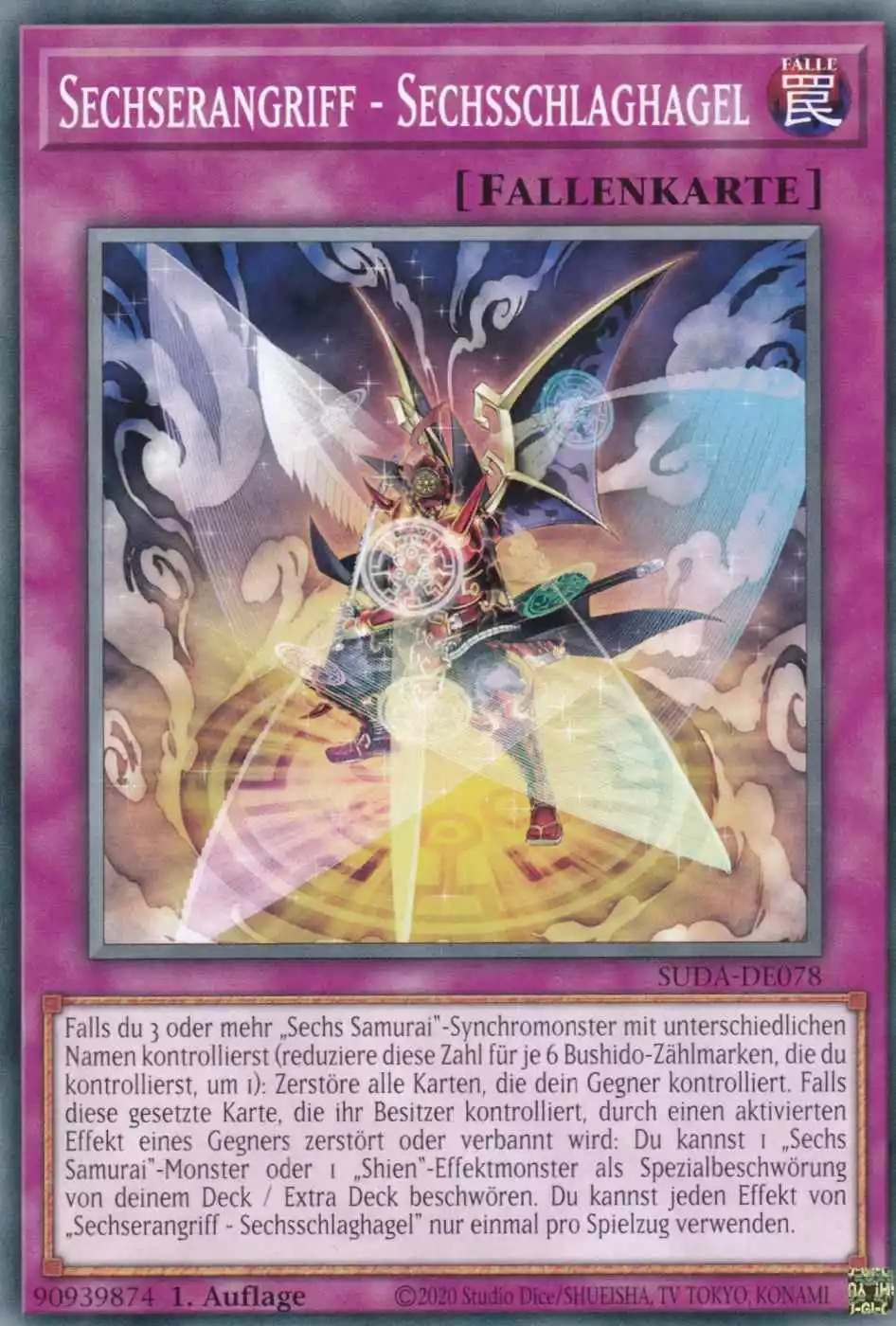 Sechserangriff - Sechsschlaghagel SUDA-DE078 ist in Common Yu-Gi-Oh Karte aus Supreme Darkness 1.Auflage