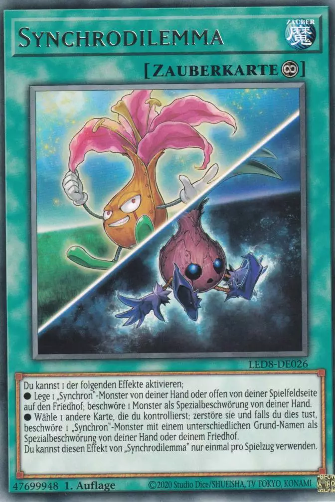 Synchrodilemma LED8-DE026 ist in Rare Yu-Gi-Oh Karte aus Legendary Duelists Synchro Storm 1.Auflage