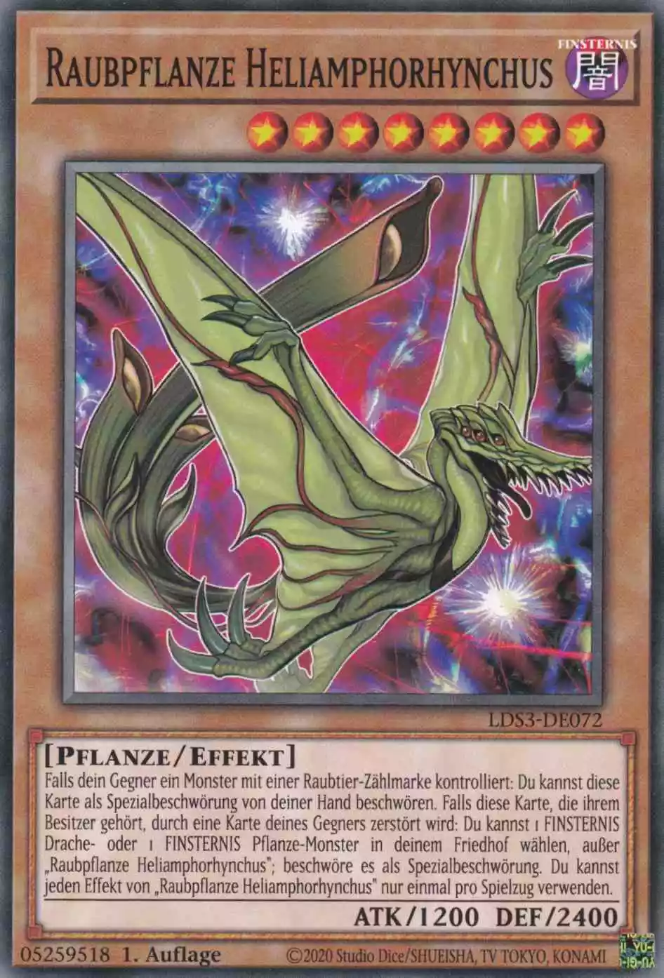 Raubpflanze Heliamphorhynchus LDS3-DE072 ist in Common Yu-Gi-Oh Karte aus Legendary Duelists Season 3 1.Auflage