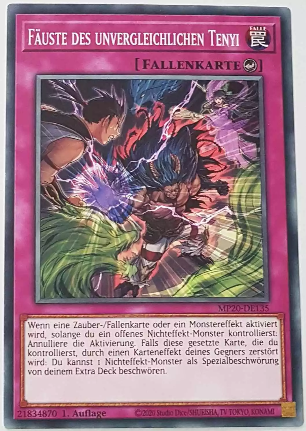 Fäuste des unvergleichlichen Tenyi MP20-DE135 ist in Common Yu-Gi-Oh Karte aus 2020 Tin of Lost Memories 1.Auflage