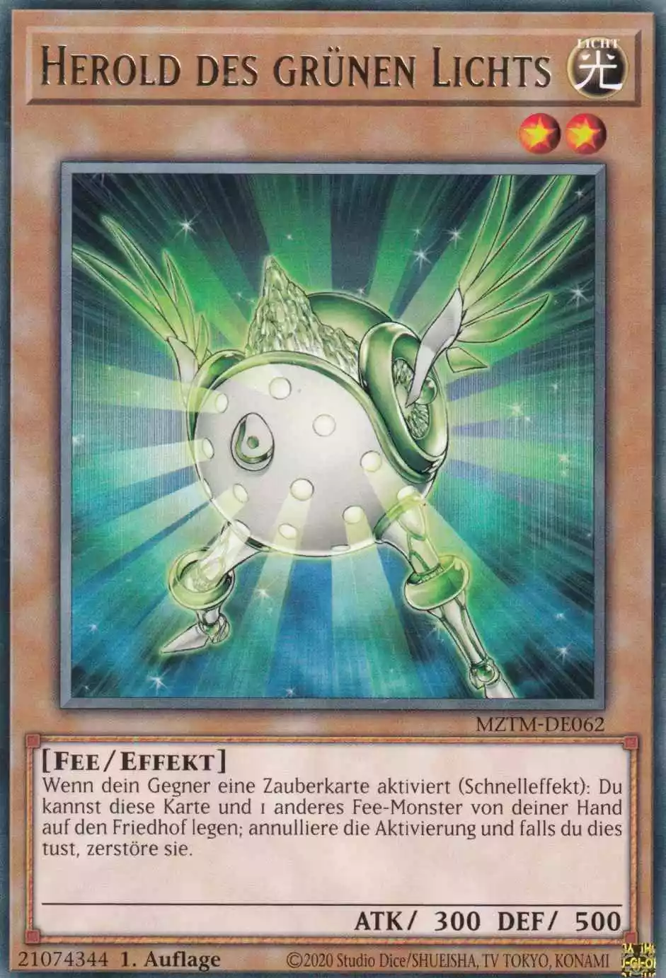 Herold des grünen Lichts MZTM-DE062 ist in Rare Yu-Gi-Oh Karte aus Maze of the Master 1.Auflage