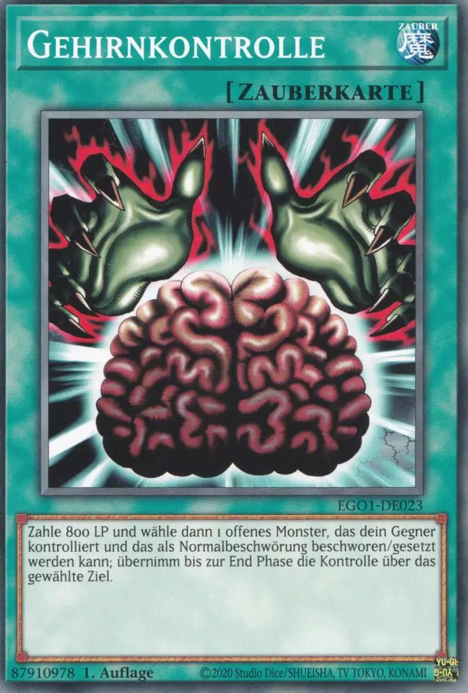 Gehirnkontrolle EGO1-DE023 ist in Common Yu-Gi-Oh Karte aus Egyptian God Deck Obelisk 1.Auflage