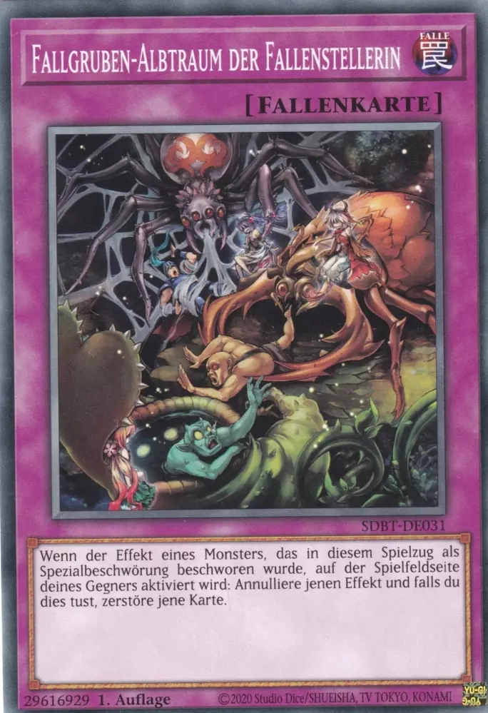 Fallgruben-Albtraum der Fallenstellerin SDBT-DE031 ist in Common Yu-Gi-Oh Karte aus Structure Deck: Beware of Traptrix 1.Auflage