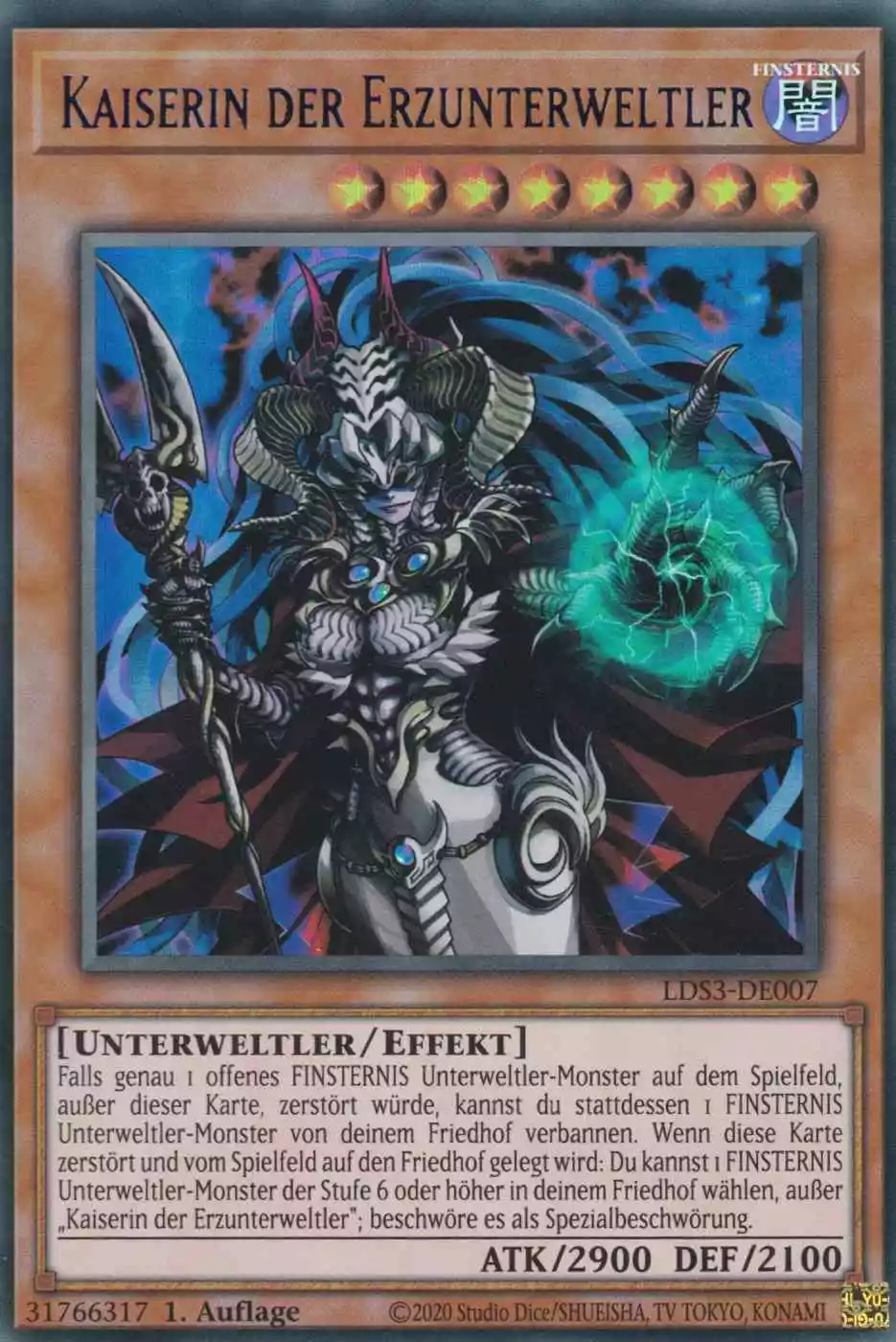 Kaiserin der Erzunterweltler (blau) LDS3-DE007 ist in Colorful Ultra Rare Yu-Gi-Oh Karte aus Legendary Duelists Season 3 1.Auflage