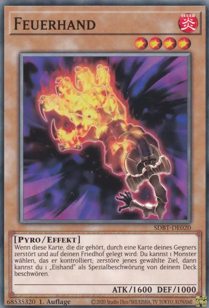 Feuerhand SDBT-DE020 ist in Common Yu-Gi-Oh Karte aus Structure Deck: Beware of Traptrix 1.Auflage