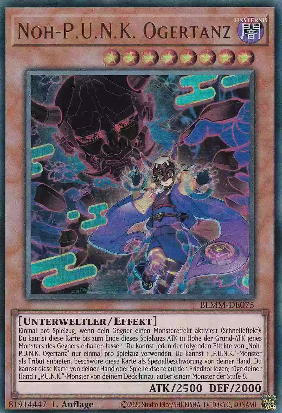 Noh-P.U.N.K. Ogertanz Ultra Rare BLMM-DE075 Yugioh Karte Noh-P.U.N.K. Ogertanz BLMM-DE075 ist in Ultra Rare Yu-Gi-Oh Karte aus Battles of Legend Monster Mayhem 1.Auflage