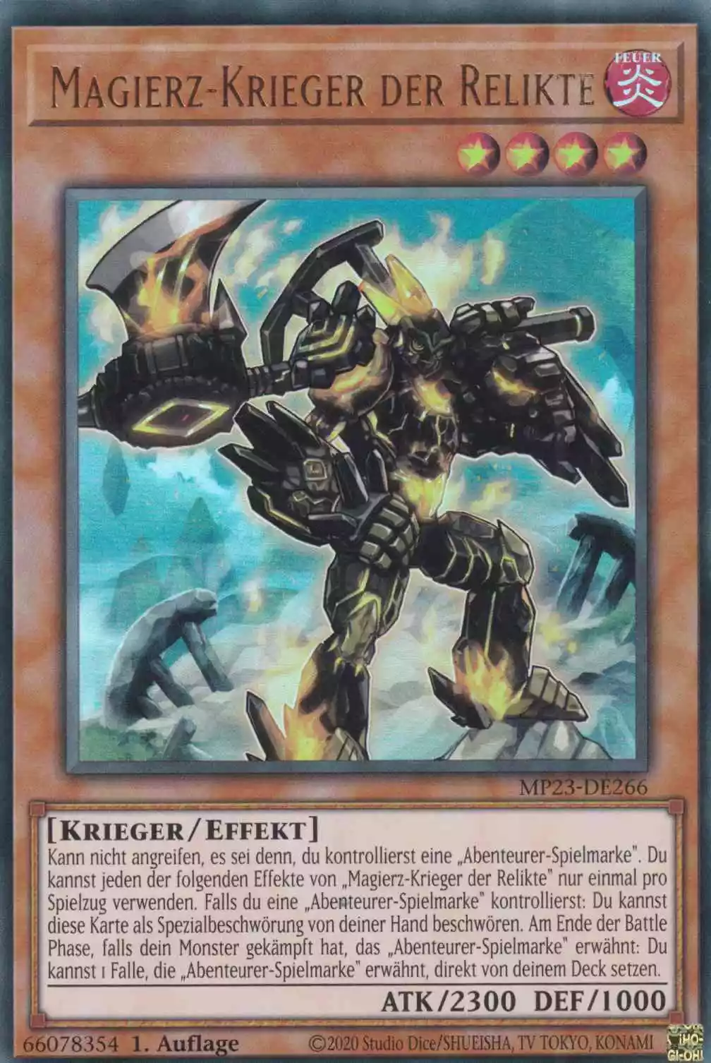 Magierz-Krieger der Relikte MP23-DE266 ist in Ultra Rare Yu-Gi-Oh Karte aus 25th Anniversary Tin Dueling Heroes 1.Auflage