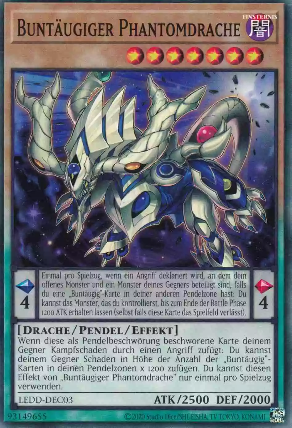 Buntäugiger Phantomdrache LEDD-DEC03 ist in Common Yu-Gi-Oh Karte aus Legendary Dragon Decks unlimitiert