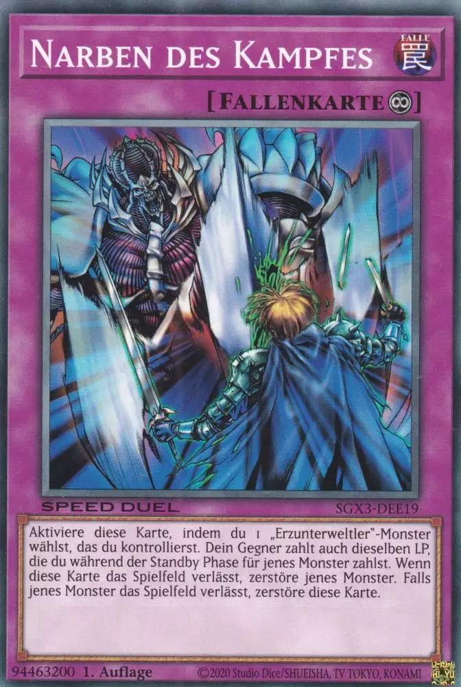 sgx3-dee19-narben-des-kampfes-common-speed-duel-gx-duelists-of-shadows Narben des Kampfes SGX3-DEE19 ist in Common Yu-Gi-Oh Karte aus Speed Duel GX: Duelists of Shadows 1.Auflage