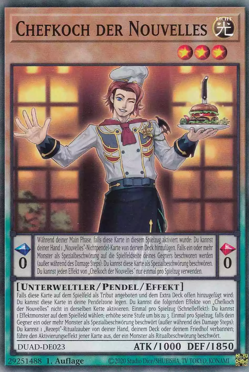 Chefkoch der Nouvelles DUAD-DE023 ist in Common Yu-Gi-Oh Karte aus Duelist’s Advance 1.Auflage