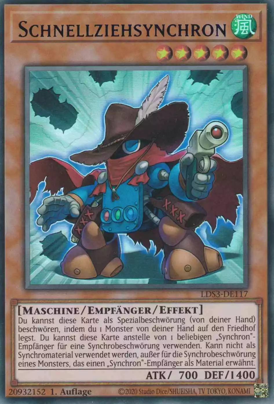 Schnellziehsynchron (blau) LDS3-DE117 ist in Colorful Ultra Rare Yu-Gi-Oh Karte aus Legendary Duelists Season 3 1.Auflage