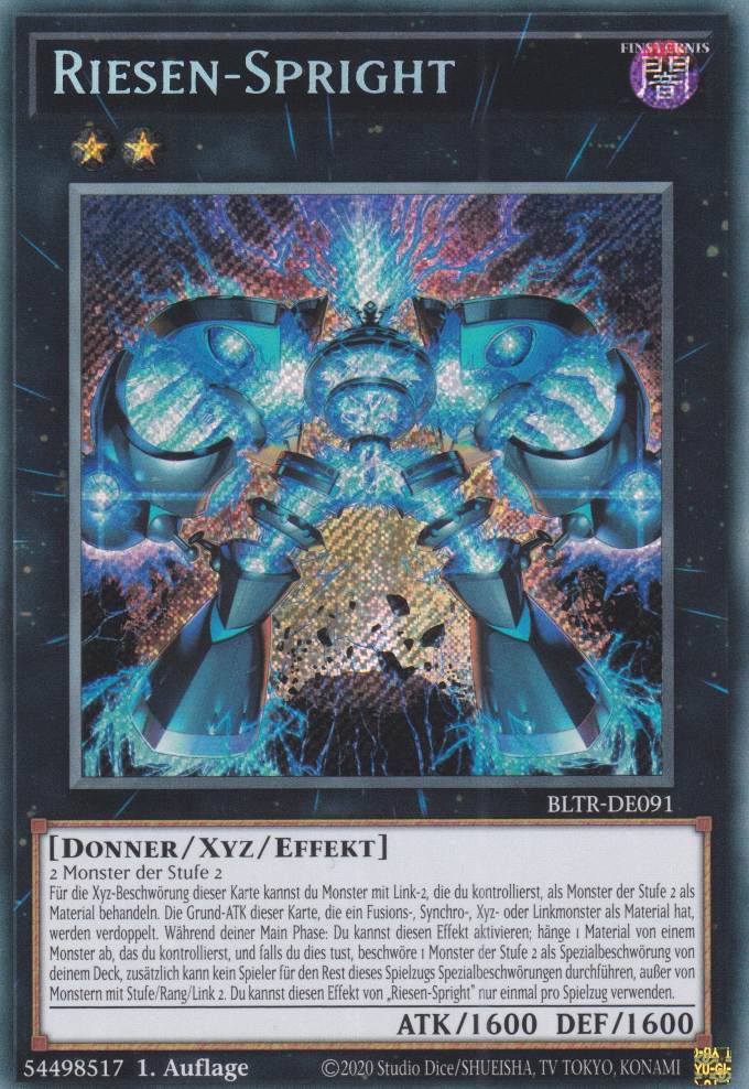 Riesen-Spright BLTR-DE091 ist in Secret Rare Yu-Gi-Oh Karte aus Battles of Legend Terminal Revenge 1.Auflage