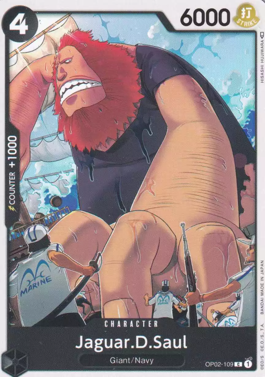 Jaguar.D.Saul OP02-109 ist in Common. Die One Piece Karte ist aus Paramount War OP-02 in Normal Art.