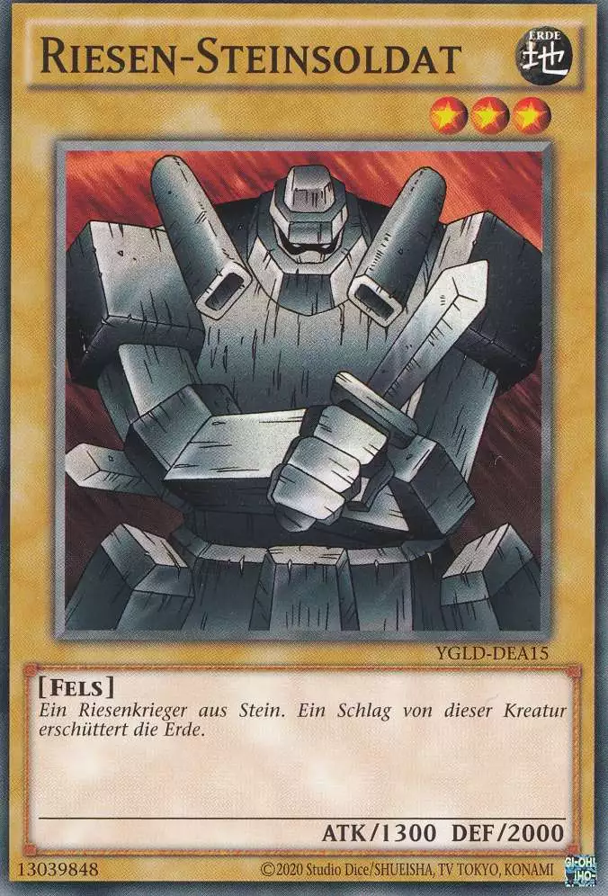 Riesen-Steinsoldat YGLD-DEA15 ist in Common Yu-Gi-Oh Karte aus Yugis Legendary Decks - King of Games unlimitiert