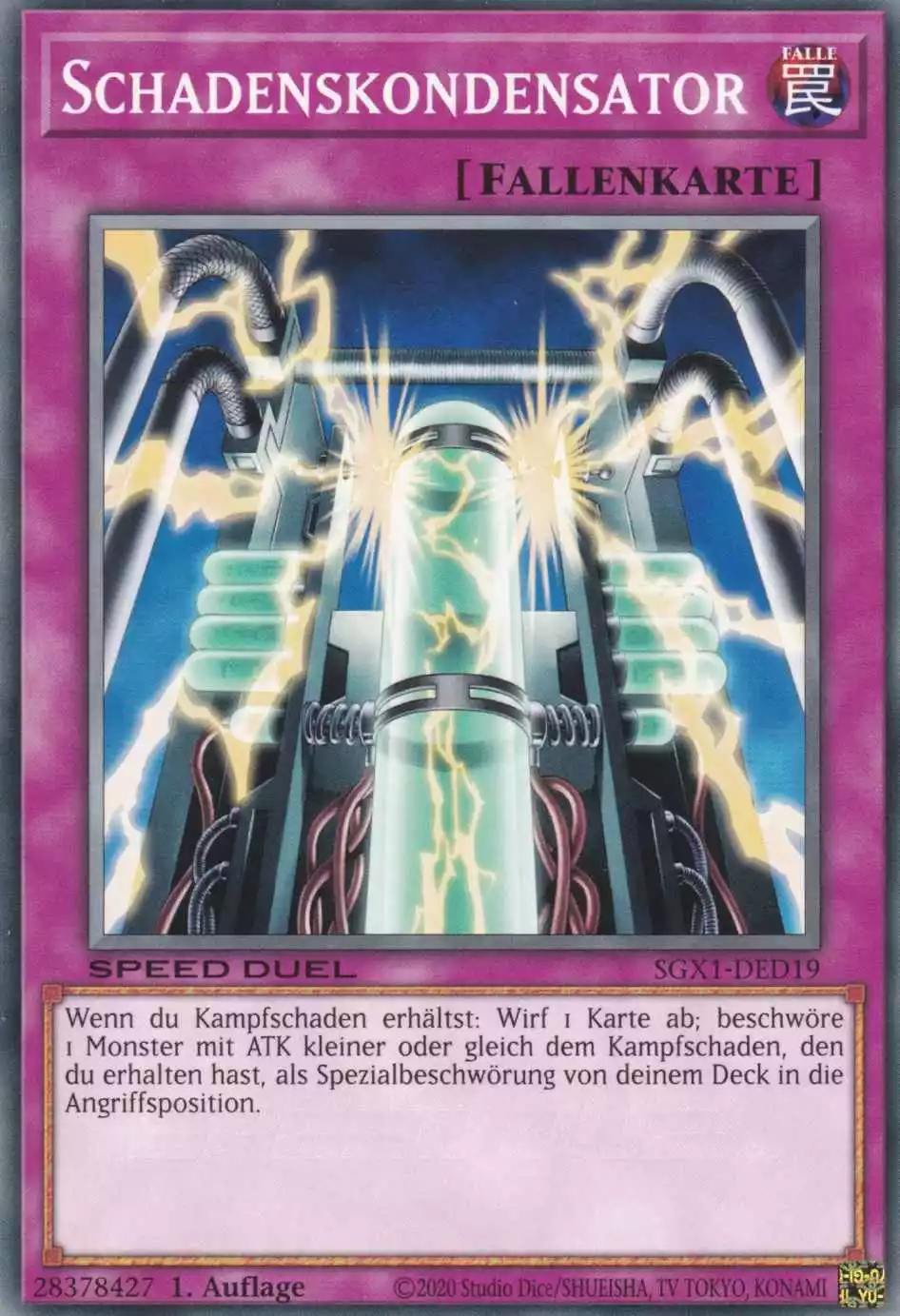 Schadenskondensator SGX1-DED19 ist in Common Yu-Gi-Oh Karte aus Speed Duel GX Duel Academy Box 1.Auflage