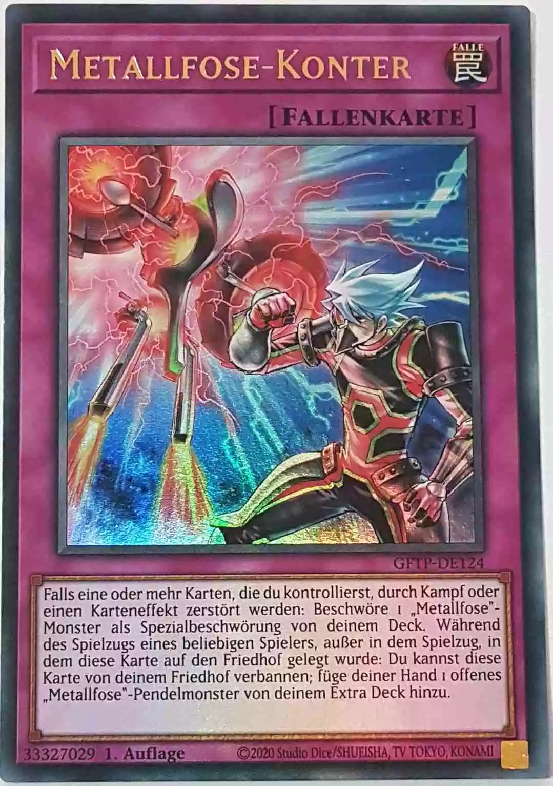 Metallfose-Konter GFTP-DE124 ist in Ultra Rare Yu-Gi-Oh Karte aus Ghost From The Past 1.Auflage