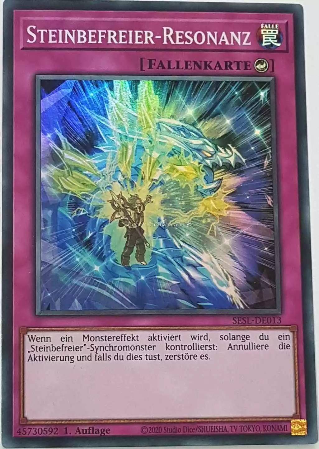 Steinbefreier-Resonanz SESL-DE013 ist in Super Rare Yu-Gi-Oh Karte aus Secret Slayers 1.Auflage