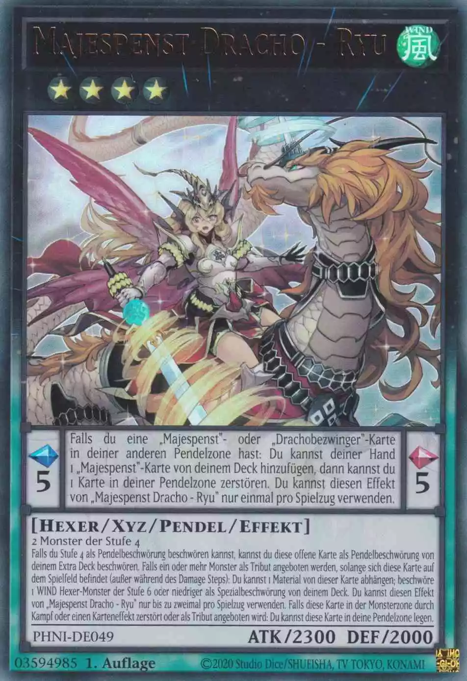Majespenst Dracho - Ryu PHNI-DE049 ist in Ultra Rare Yu-Gi-Oh Karte aus Phantom Nightmare 1.Auflage