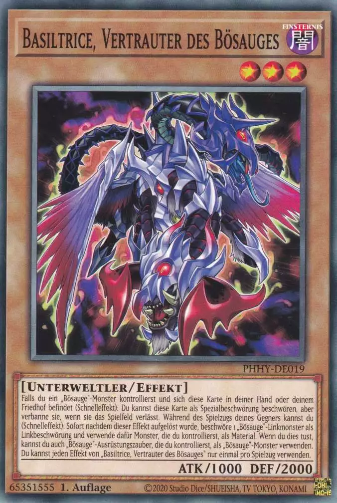 Basiltrice, Vertrauter des Bösauges PHHY-DE019 ist in Common Yu-Gi-Oh Karte aus Photon Hypernova 1.Auflage