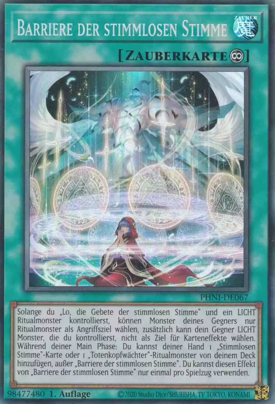 Barriere der stimmlosen Stimme PHNI-DE067 ist in Super Rare Yu-Gi-Oh Karte aus Phantom Nightmare 1.Auflage