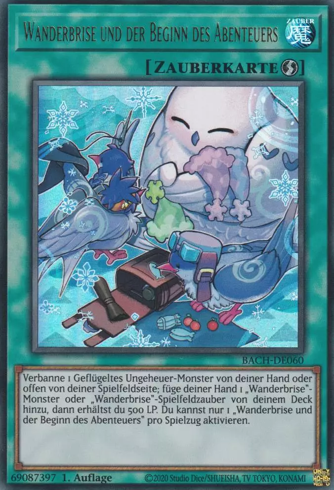 Wanderbrise und der Beginn des Abenteuers BACH-DE060 ist in Ultra Rare Yu-Gi-Oh Karte aus Battle of Chaos 1.Auflage