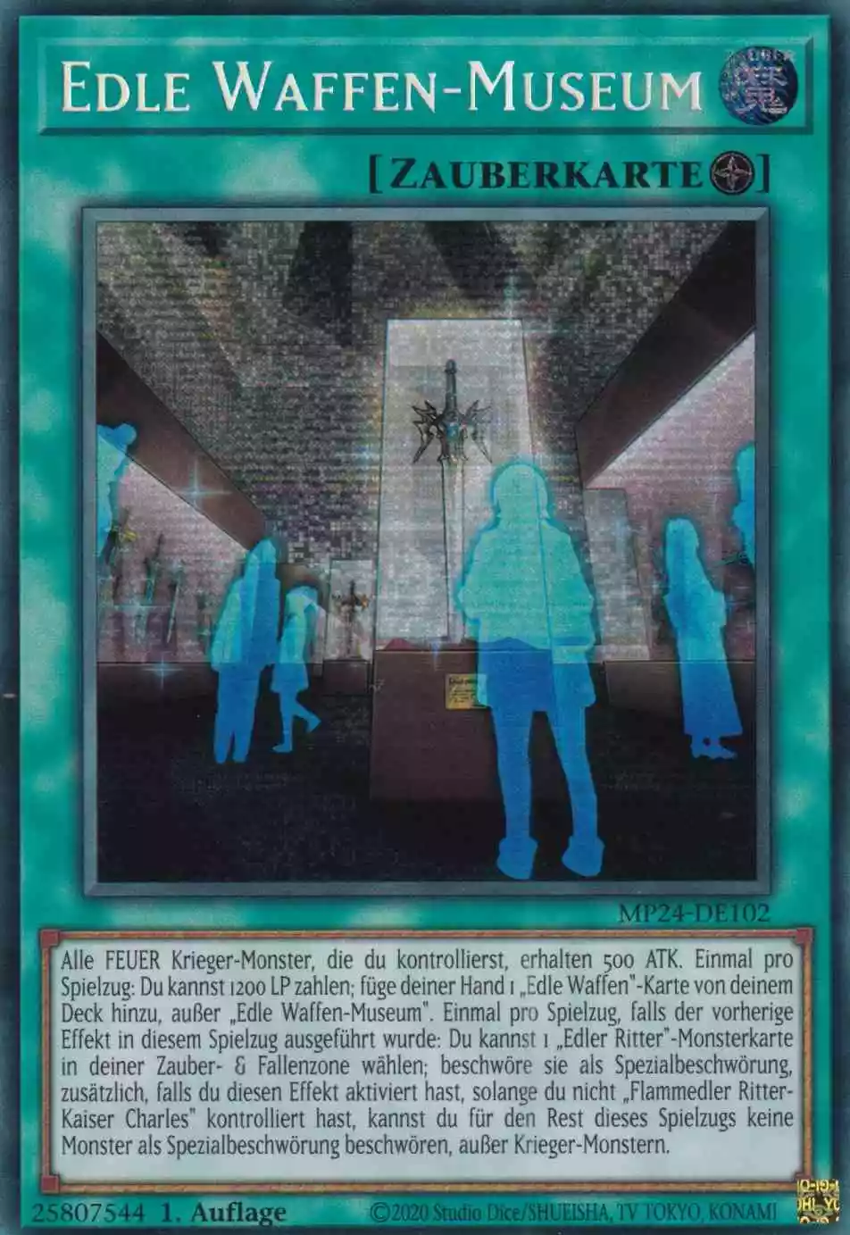 Edle Waffen-Museum Prismatic Secret Rare MP24-DE102 Yugioh Karte Edle Waffen-Museum MP24-DE102 ist in Prismatic Secret Rare Yu-Gi-Oh Karte aus 25th Anniversary Tin Dueling Mirrors 1.Auflage