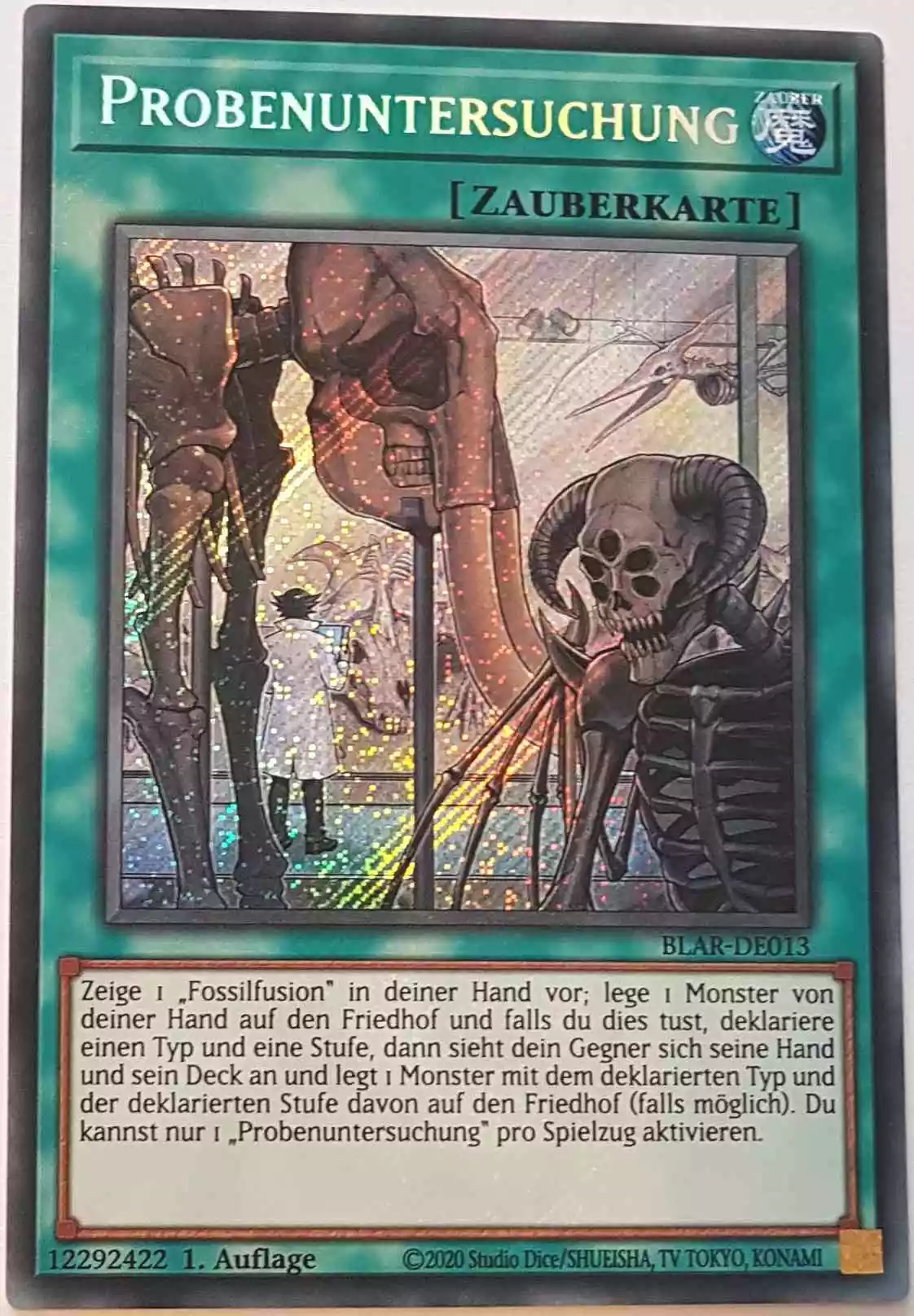 Probenuntersuchung BLAR-DE013 ist in Secret Rare Yu-Gi-Oh Karte aus Battles of Legend: Armageddon 1.Auflage