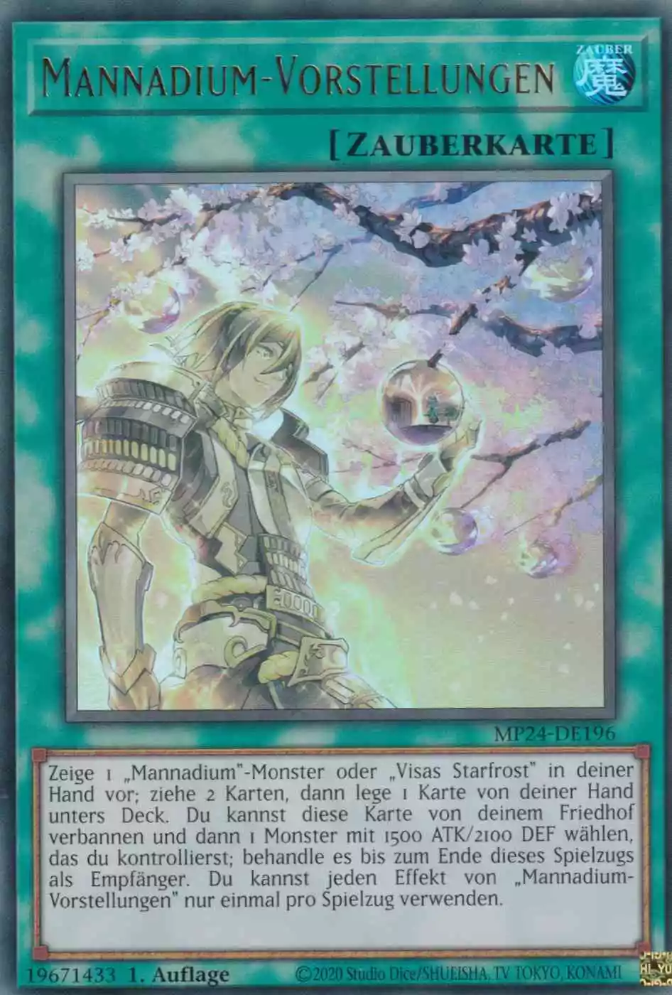 Mannadium-Vorstellungen MP24-DE196 ist in Ultra Rare Yu-Gi-Oh Karte aus 25th Anniversary Tin Dueling Mirrors 1.Auflage