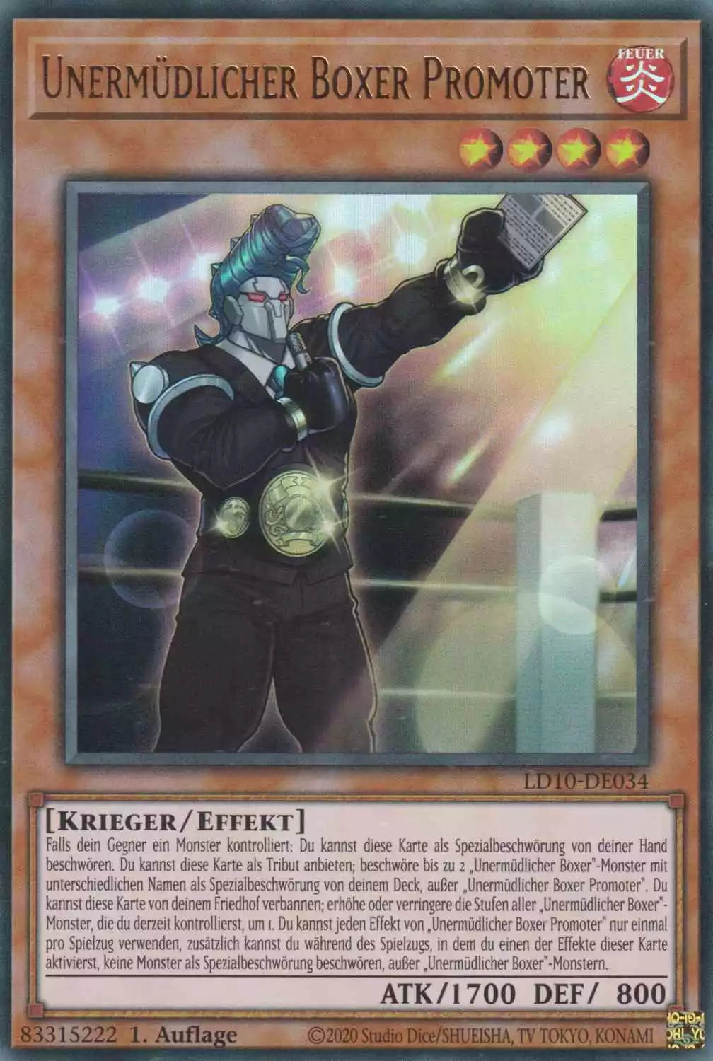 Unermüdlicher Boxer Promoter LD10-DE034 ist in Ultra Rare Yu-Gi-Oh Karte aus Legendary Duelists Soulburning Volcano 1.Auflage