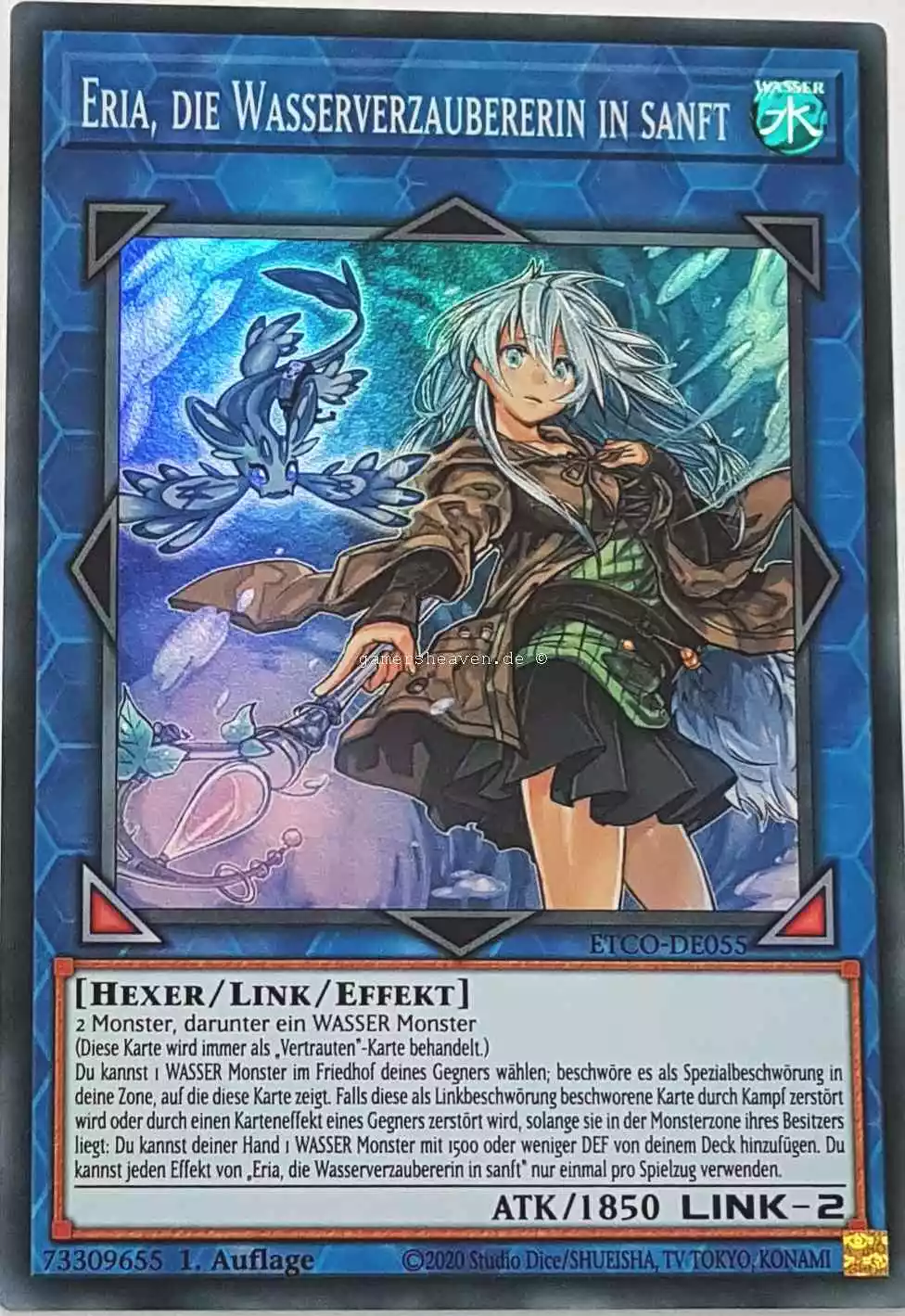 Eria, die Wasserverzaubererin in sanft ETCO-DE055 ist in Super Rare Yu-Gi-Oh Karte aus Eternity Code 1.Auflage