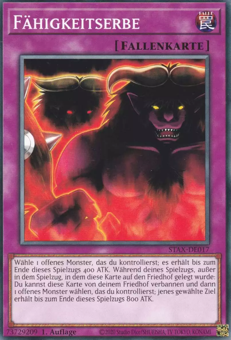 Fähigkeitserbe STAX-DE017 ist in Common Yu-Gi-Oh Karte aus 2-Player Starter Set 1.Auflage