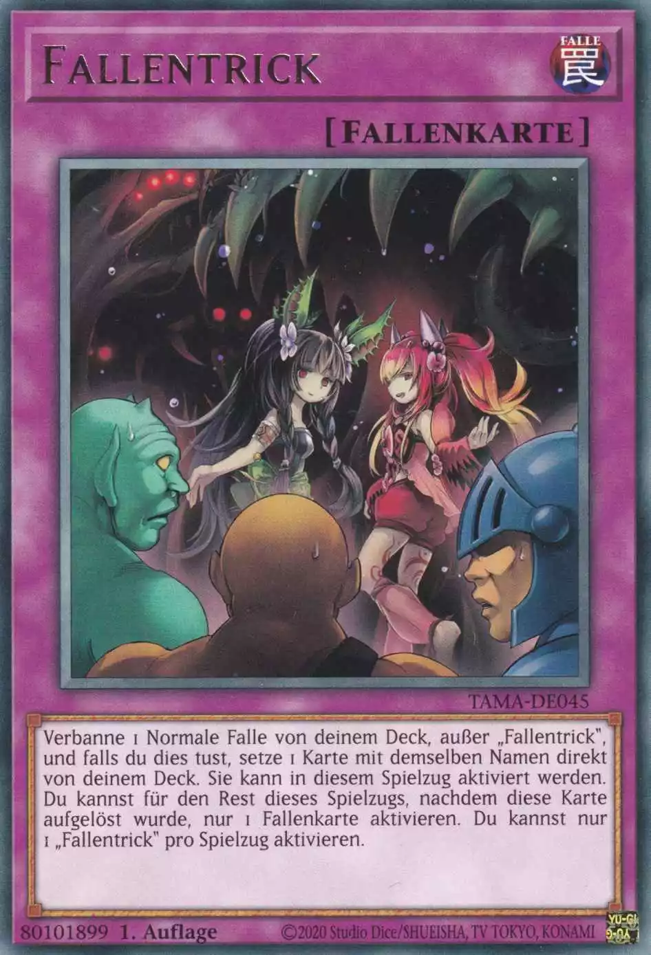 Fallentrick TAMA-DE045 ist in Rare Yu-Gi-Oh Karte aus Tactical Masters 1.Auflage