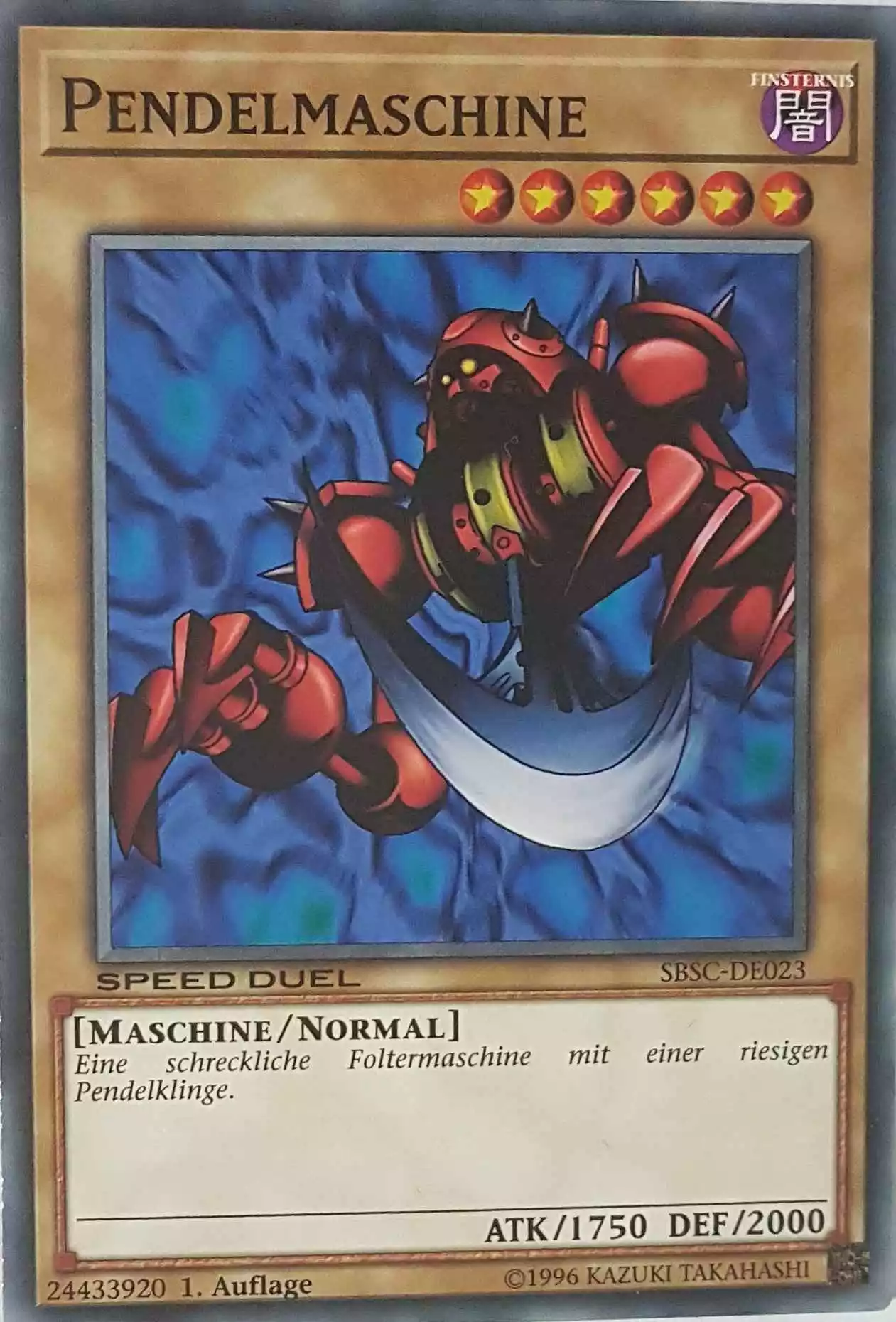 Pendelmaschine SBSC-DE023 ist in Common Yu-Gi-Oh Karte aus Speed Duel Scars of Battle 1. Auflage