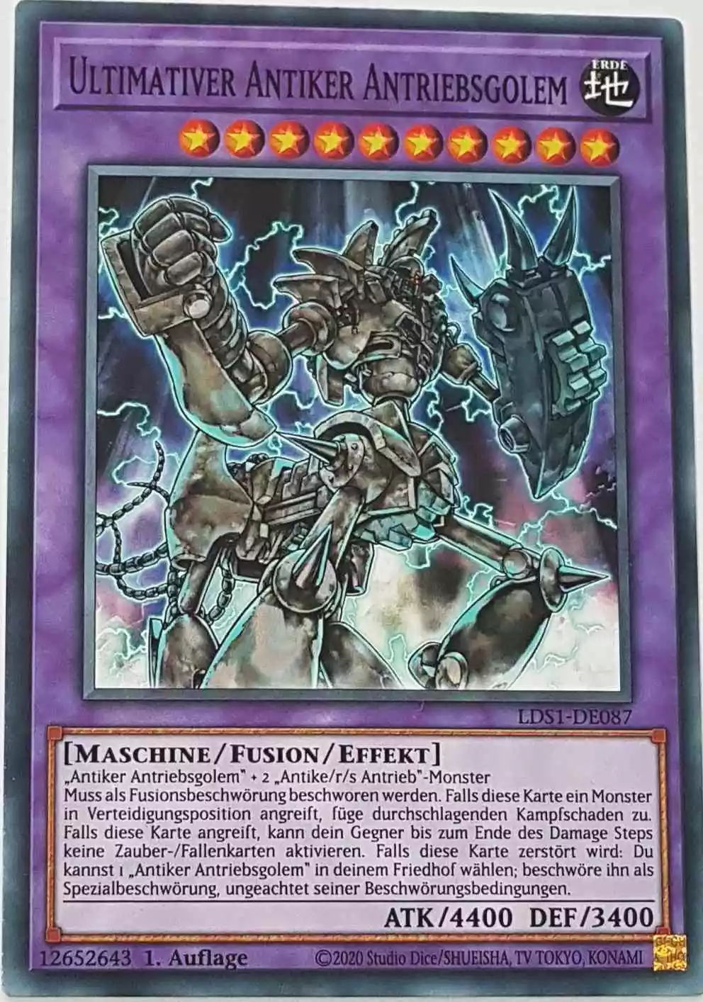 Ultimativer Antiker Antriebsgolem LDS1-DE087 ist in Common Yu-Gi-Oh Karte aus Legendary Duelists: Season 1 1.Auflage