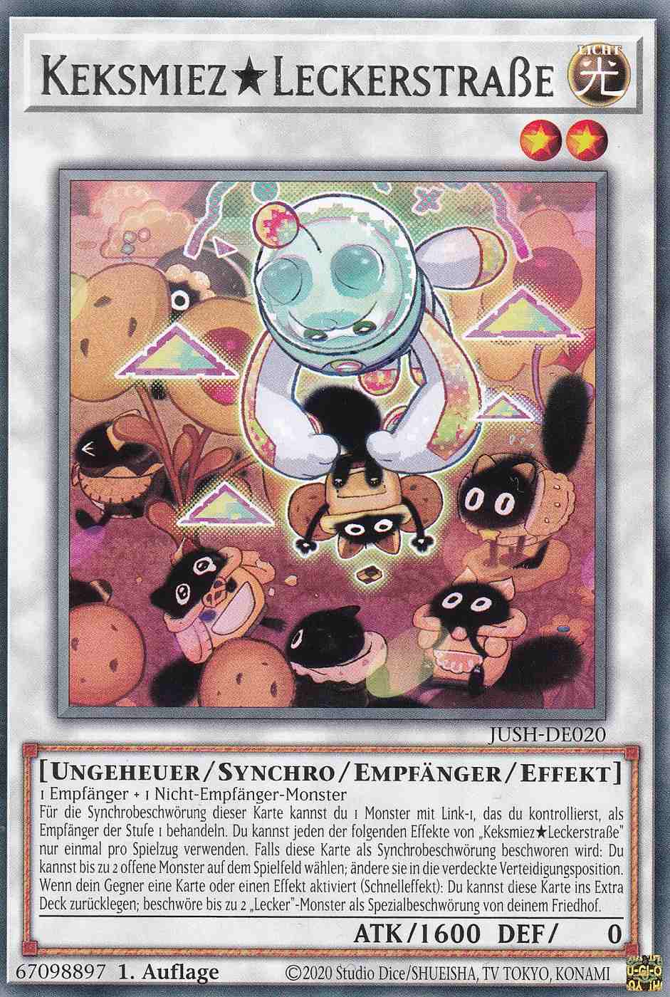 Keksmiez★Leckerstraße JUSH-DE020 ist in Rare Yu-Gi-Oh Karte aus Justice Hunters 1.Auflage